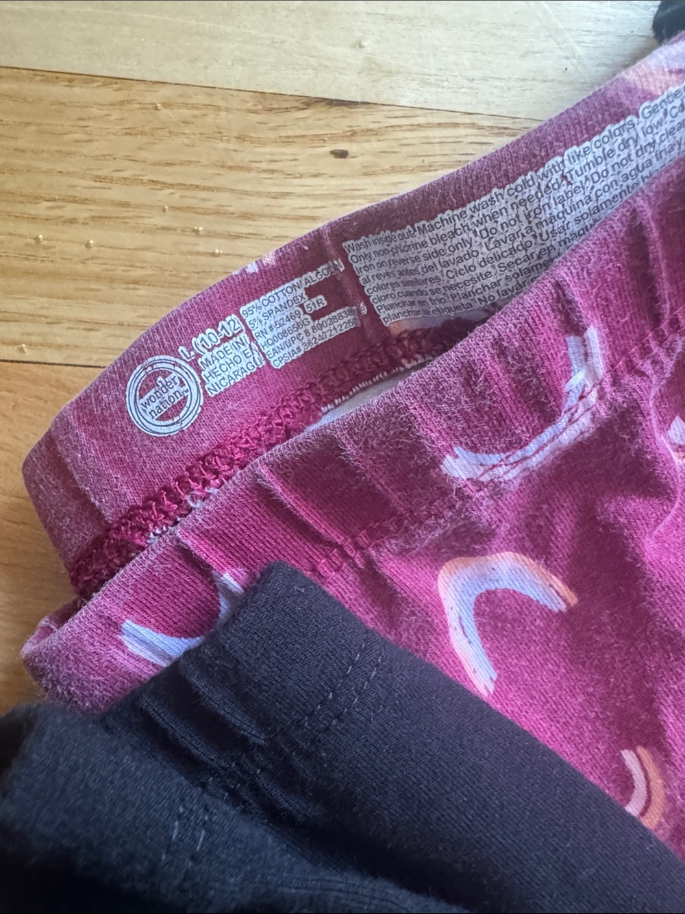 Kids Stretch Leggings 4-Pack in Black, Pink and Blue - Picture 4 of 7